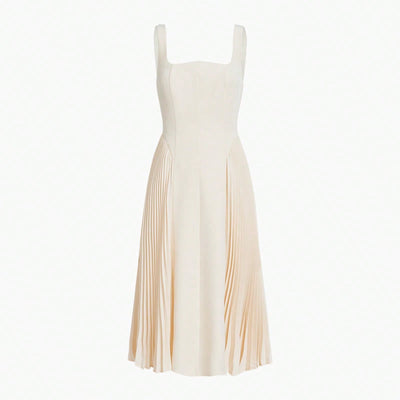 Elegant Pleated Corset Midi Dress: A Premium Statement Piece