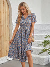 Chic Ditsy Floral Print Belted Shirt Dress - Perfect for Every Occasion