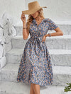 Chic Ditsy Floral Print Belted Shirt Dress - Perfect for Every Occasion