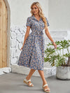 Chic Ditsy Floral Print Belted Shirt Dress - Perfect for Every Occasion