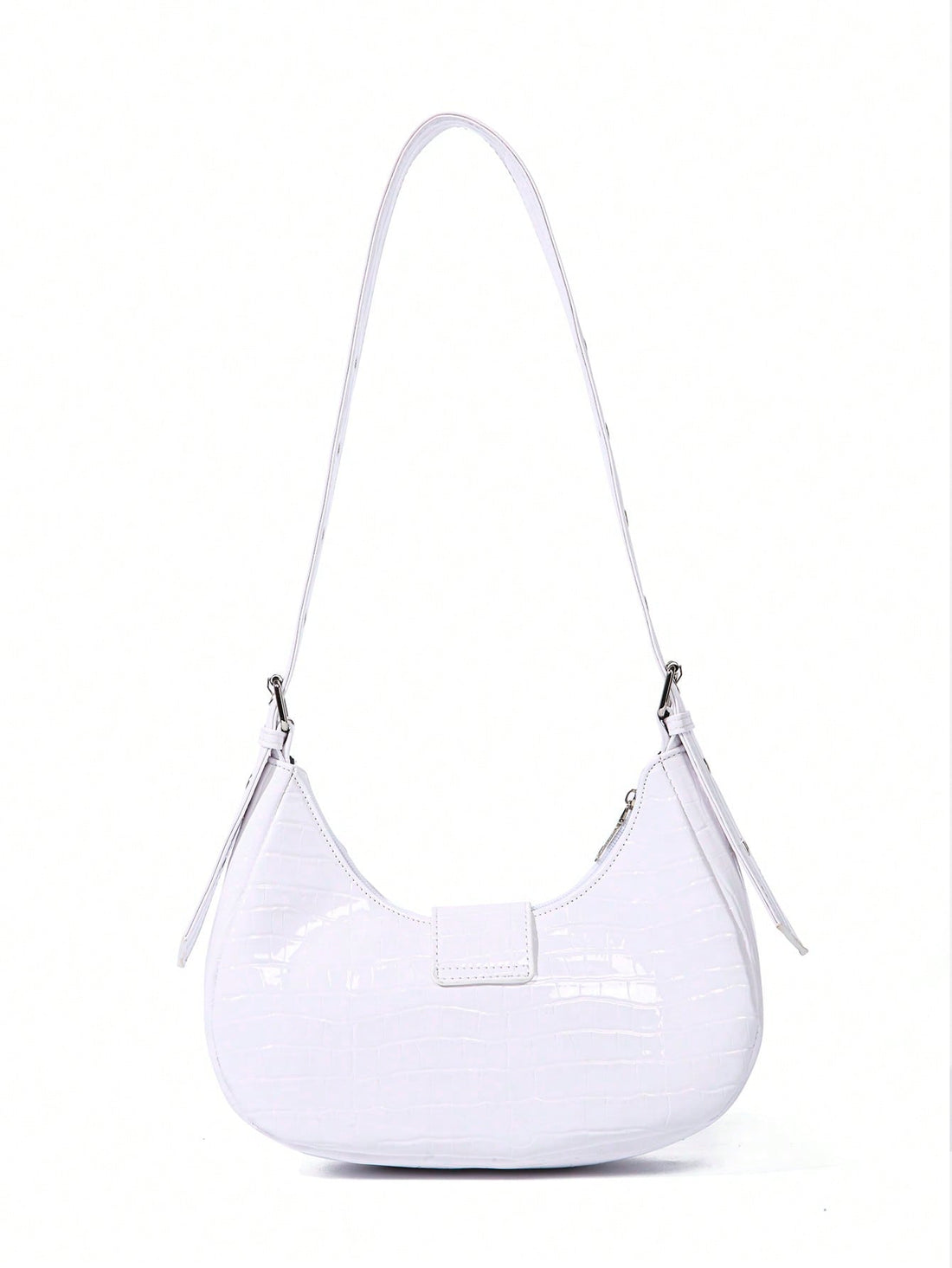 With its sleek white crocodile design and striking metal buckles, the Gothic Chic Shoulder Bag adds a touch of edgy sophistication to any outfit. The durable material and secure buckles ensure your belongings stay safe while exuding a chic and modern style.