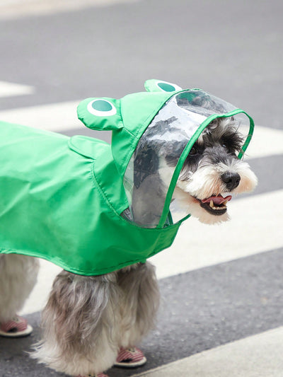 Adorable Printed Hooded Cape with Transparent Brim for Cats, Dogs, and Pigs