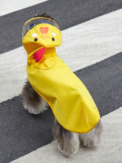 Adorable Chicken Design Hooded Pet Raincoat for Dogs and Cats