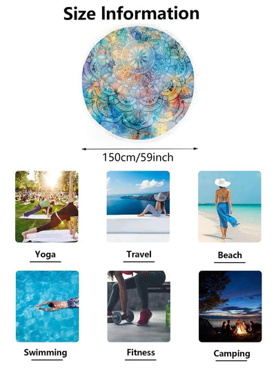 Ultra-Fine Fiber Mandala Print Beach Mat: The Ultimate Travel Companion