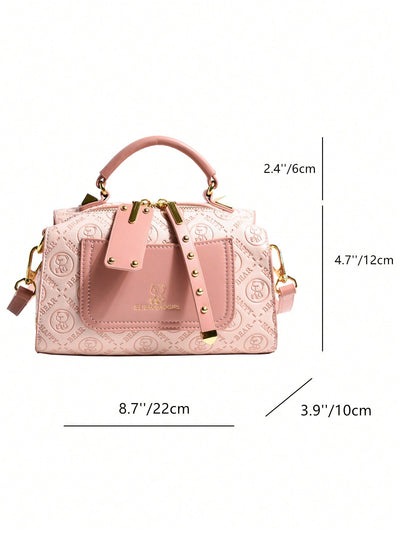 Elegant Women's Top Handle Shoulder Bag & Wallet Combo
