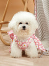 Springtime Style: Flower Print Dogs Dress with Leash for Outdoor Adventures