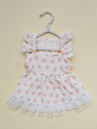 Sweetheart Style: Heart Print Ruffle Trim Pet Dress for Your Pup this Summer