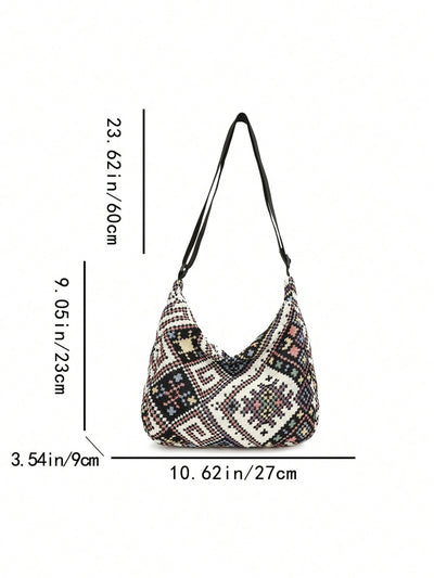 Vintage Geometric Hobo Bag: The Perfect Bohemian Style Accessory for Women