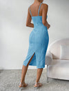 Essence of Elegance: Summer Solid Color Textured Slim Fit Cami Dress