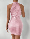 Sparkle and Shine: Halter Neck Sequin Bodycon Dress