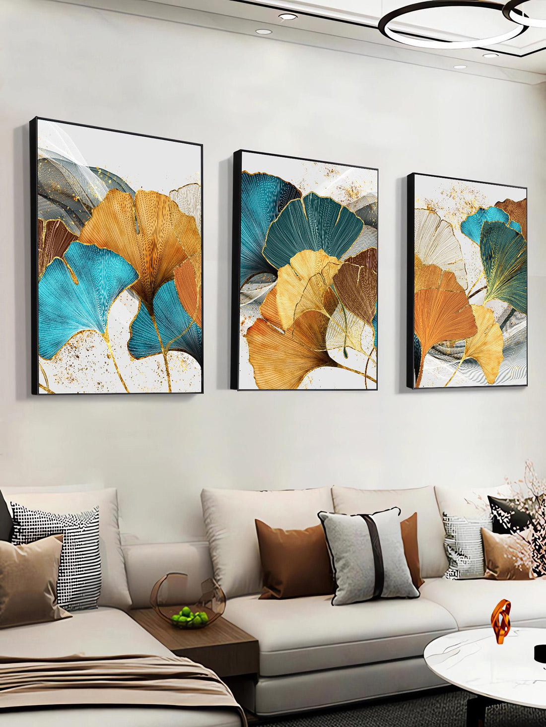 Transform your space with our playful Modern Ginkgo Biloba Canvas Art Set! This unframed 3-piece collection brings nature's whimsy to your walls with stylish botanical designs. Perfect for adding a pop of personality to any room, or as a fun gift that says "I know good art when I see it!" No frames needed—just hang and enjoy the compliments.