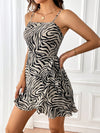 Chic Zebra Striped Ruffle Trim Wrap Dress - Effortless Style for Any Occasion