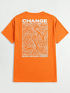 Men's "Change" Letter Graphic Tshirt: Elevate Your Street Style