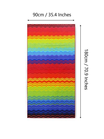 Vibrant Waves Large Beach Towel: Soft, Absorbent, and Multi-Purpose