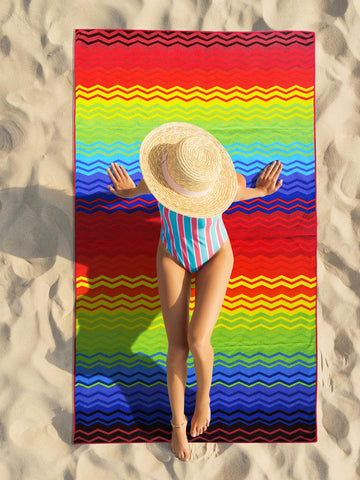 Introducing the Vibrant Waves Large <a href="https://canaryhouze.com/collections/towels" target="_blank" rel="noopener">Beach Towel</a> - the perfect companion for a day at the beach. Made with soft, absorbent material, it's not only comfortable to lounge on, but also dries you off quickly. Its versatile design also makes it great for picnics, yoga, or as a cozy blanket. Upgrade your beach experience today.