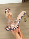 Sparkling Wings: Rhinestone Butterfly Sculptural Heeled Mule Sandals