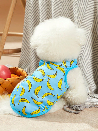 Banana Pattern Print Pet Tank: Keep Your Furry Friend Stylish and Comfy!