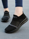 Run in Style: Women's Breathable Letter Graphic Slip-On Sports Shoes