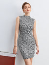 Chic Geometric Print Bodycon Mini Dress for Modern Elegance