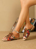 Elevate your style with Floral Fantasy: Lace-up Front Slide <a href=