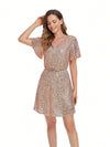 Glamorous Sequin V-Neck Dress with Flounce Sleeves