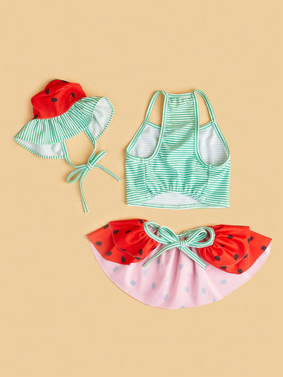 Watermelon Print Pet Summer Three-Piece Suit: Dress Your Cats and Dogs in Style!