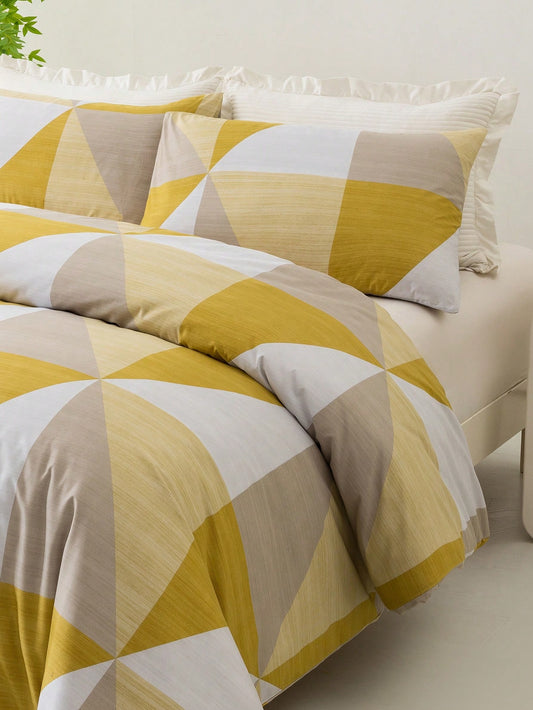 Stylish and Modern Geometric Pattern Duvet Cover Set - Perfect for Enhancing Your Bedroom Decor