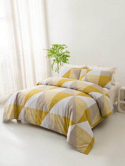 Stylish and Modern Geometric Pattern Duvet Cover Set - Perfect for Enhancing Your Bedroom Decor