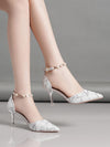 Step out in style: Hollow Out Pointed Toe Stiletto Heels with Ankle Strap
