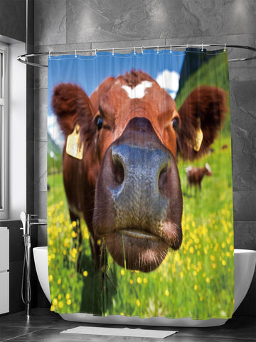 Introducing the Modern Waterproof Cattle Pattern Shower Curtain, a staple for any stylish bathroom. With its waterproof design and trendy cattle pattern, this shower curtain not only adds a touch of sophistication, but also keeps your bathroom clean and dry. Upgrade your bathroom today.