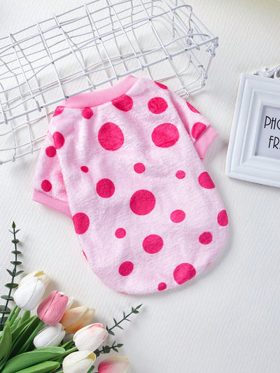 Fashionable Polka Dot Pet Sweatshirt for Cats and Dogs