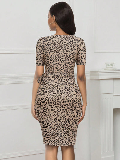 Wild In Style: Leopard Print Knot Side Wrap Dress