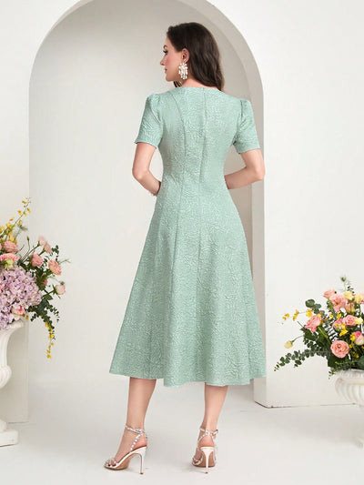 Elegant and Chic: Notched Neckline A-line Dress