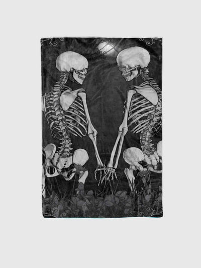 Vintage Style Skeleton Pattern Knitted Blanket for Home - Stay Warm in Style!