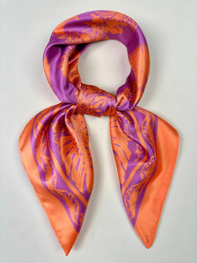 Luxurious Tropical Leaf Print Square Scarf: For the Elegant Woman