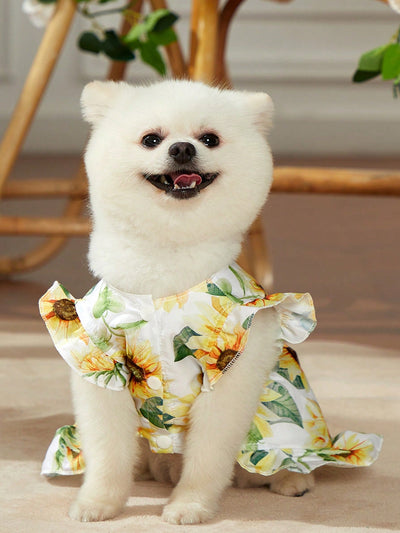 Sunflower Pet Dress: Bring Style to Your Furry Friends' Wardrobe!