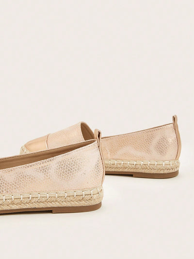 Chic and Comfortable Metallic Detail Espadrille Flats for Your Next Vacation Adventure