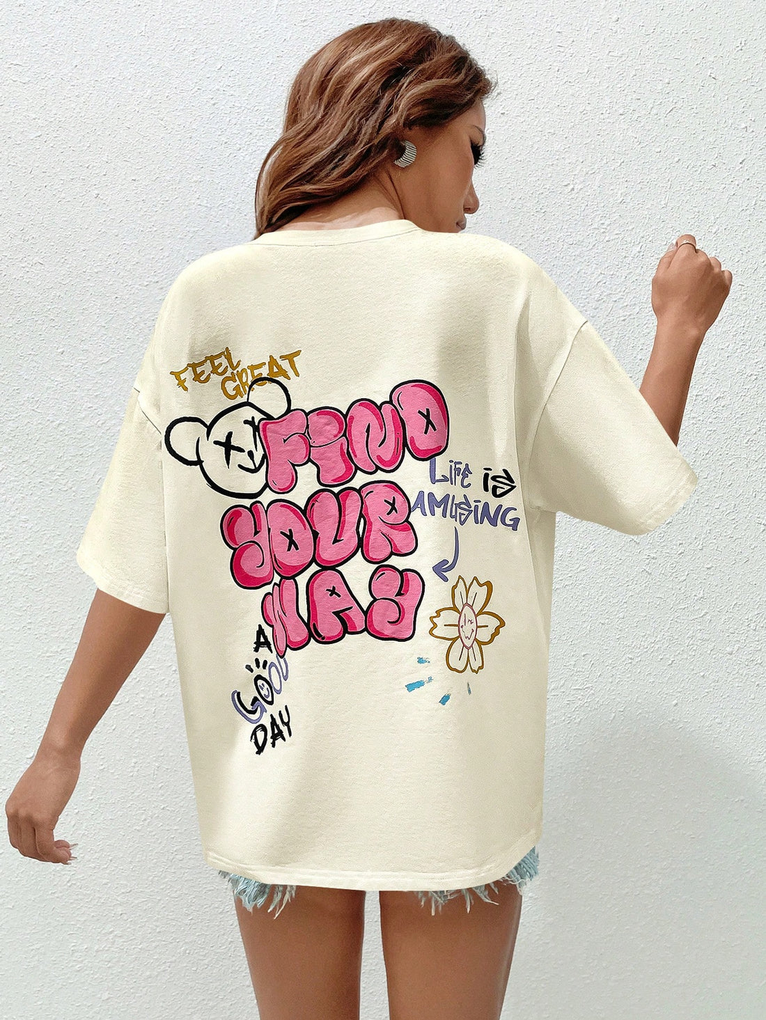 Elevate your summer style with our Summer Vibes: Graffiti Slogan Graphic Tee. With its trendy graffiti slogan design, this tee effortlessly adds an edgy touch to your wardrobe. Perfect for any casual outing, this tee is guaranteed to keep you cool and stylish all season long.
