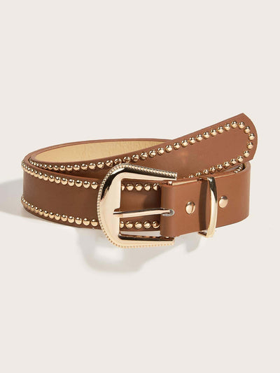 Boho Chic Vintage Handmade Studded PU Leather Belt