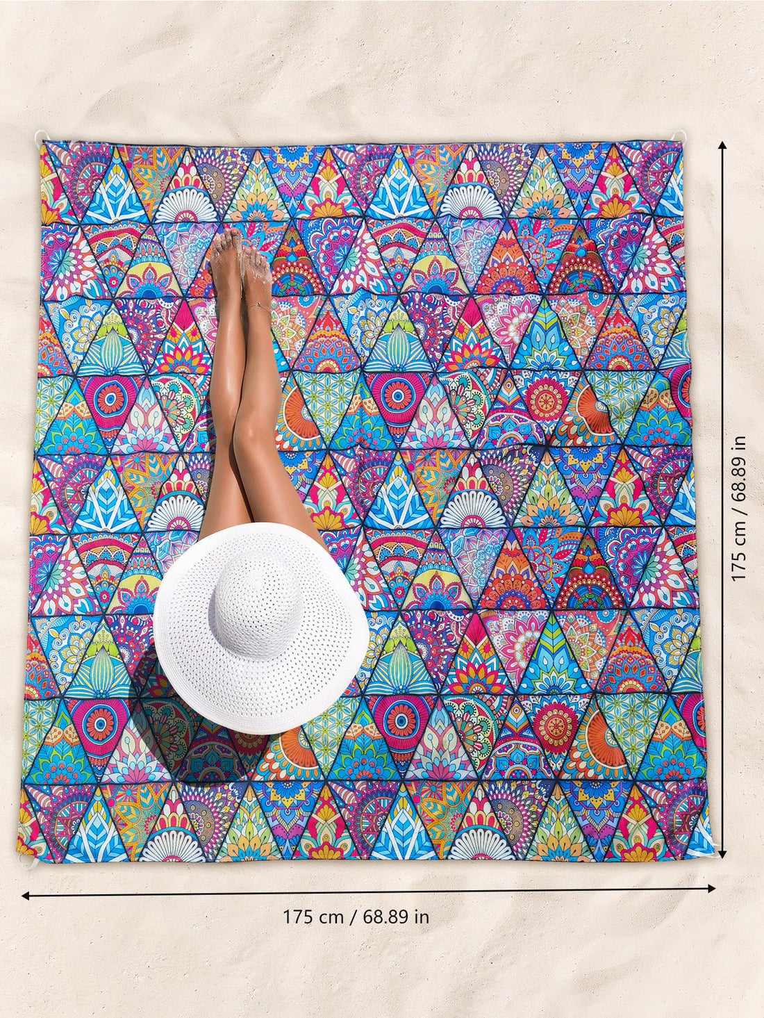 Introducing our Foldable Diamond Mandala <a href="https://canaryhouze.com/collections/towels?sort_by=created-descending" target="_blank" rel="noopener">Beach Mat</a>: the ultimate companion for your outdoor adventures! Stay dry and sand-free with its unique design. Its foldable feature makes it convenient to carry and store, allowing you to focus on enjoying your time outside. Say goodbye to uncomfortable wet or sandy beach days, and hello to a stress-free experience.