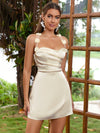 Luxe Elegance: Satin Cami Dress with Appliqué Detail