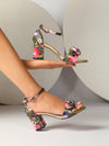 Summer Chic: Open Toe Butterfly Knot Sandals with Chunky Heel