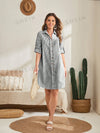 Mythical Stripes Roll-tab Sleeve Shirt Dress