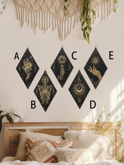 Wooden Diamond Wall Decor: Moonlit Magic for Your Home