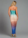 Radiant Ombre Ruched Tube Bodycon Dress: The Ultimate Statement Piece