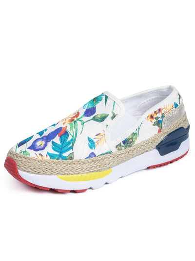 Women's Floral Embroidered Slip-On Loafers: Stylish Casual Sneakers for Women