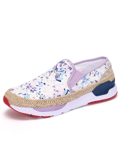 Women's Floral Embroidered Slip-On Loafers: Stylish Casual Sneakers for Women