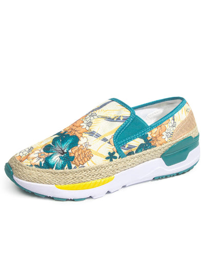 Women's Floral Embroidered Slip-On Loafers: Stylish Casual Sneakers for Women