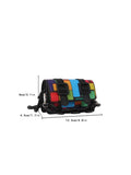 Model styling the multicolor mini crossbody bag for shopping outings