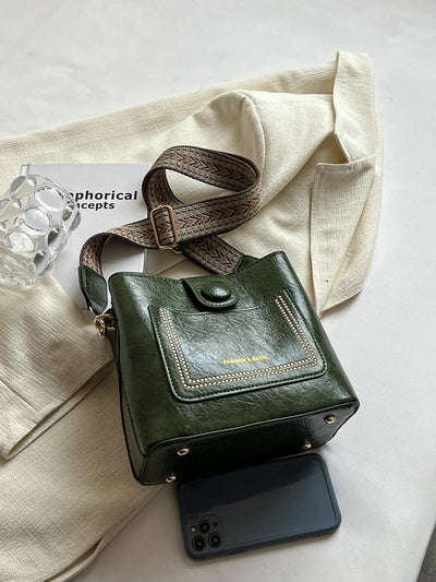 Trendy Mini Single Shoulder Bag with Adjustable Strap & Letter Print